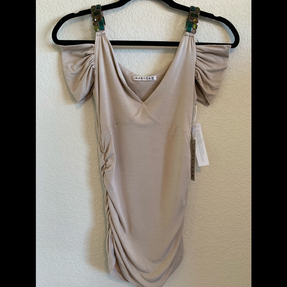 New! Marisa K XS stone stretch jeweled caplet top